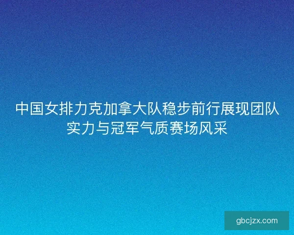 中国女排力克加拿大队稳步前行展现团队实力与冠军气质赛场风采