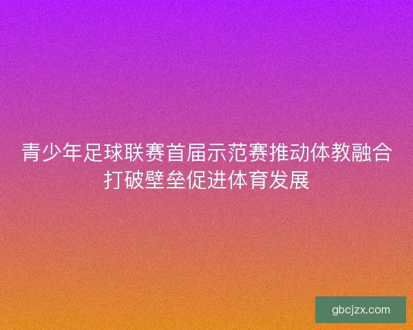 青少年足球联赛首届示范赛推动体教融合打破壁垒促进体育发展